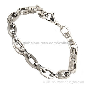 Fashion Bracelet, Made of Stainless Steel, Rhodium Plating, Decoration